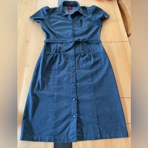 Denim dress with puffed sleeves size 10 - Montreal designer Genest